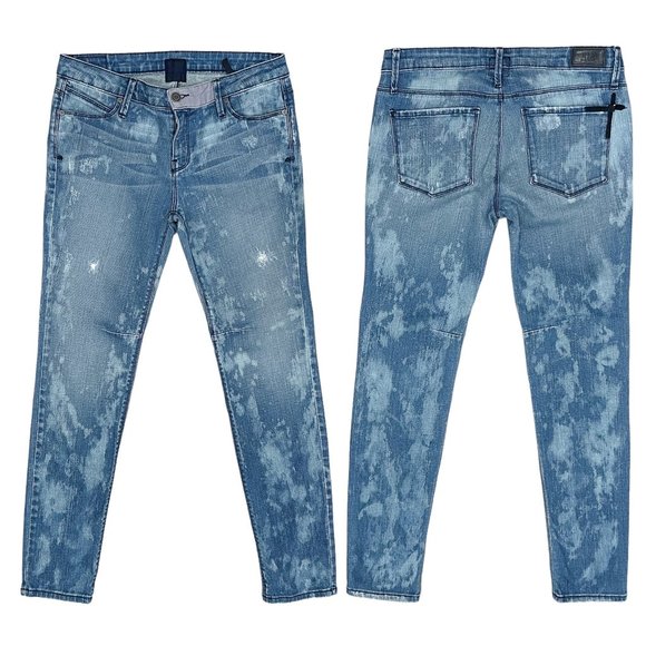 RtA Road to Awe Bleached Distressed Denim Boyfriend Skinny Jeans Women’s Size 29 - Picture 1 of 16